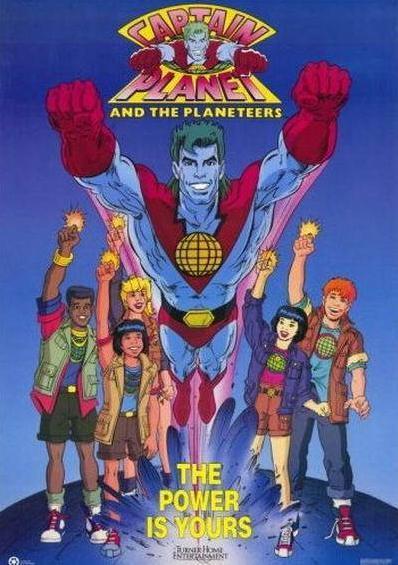 《地球超人》（Captain Planet and the Planeteers）是一部环保主义的美国动画影集。#忘不了儿时的动画#