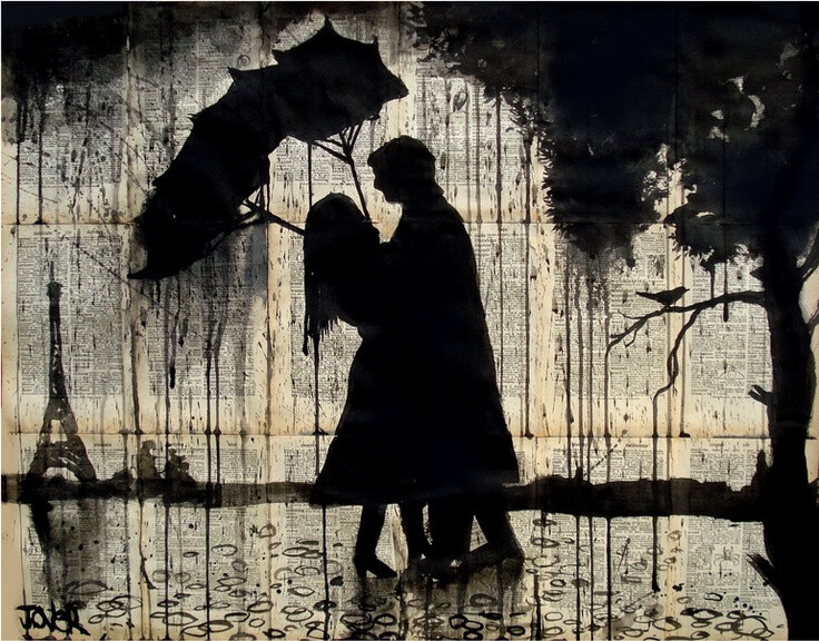 Saatchi Online Artist: Loui Jover; Pen and Ink, 2013, Drawing &amp;quot;Parisian love story (inside out)&amp;quot;