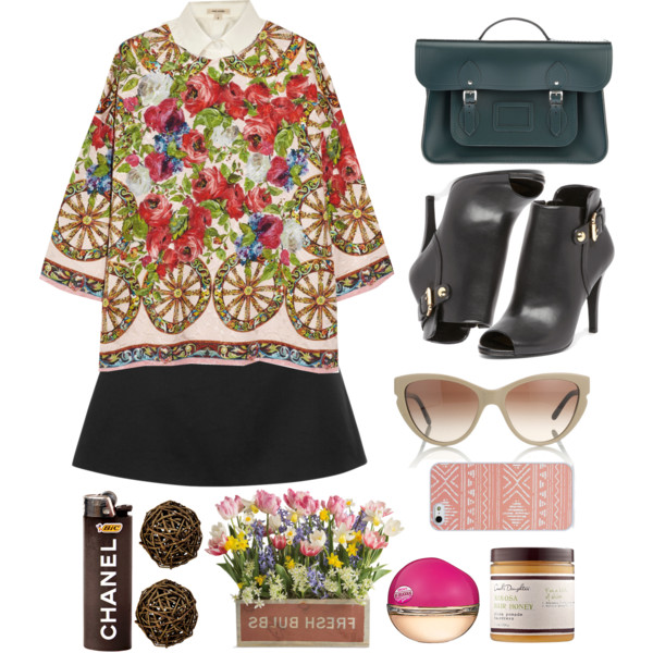 A fashion look from January 2014 featuring Dolce &amp;amp; Gabbana blouses, Marc Jacobs blouses and Victoria Beckham mini skirts. Browse and shop related looks.