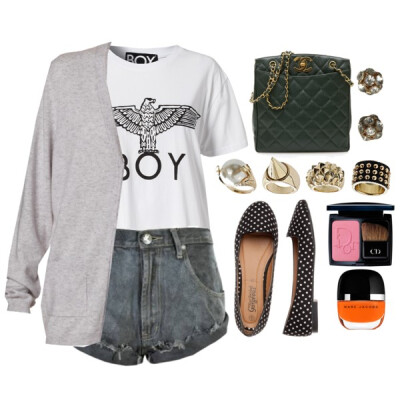 A fashion look from October 2013 featuring By Malene Birger cardigans, BOY London t-shirts and One Teaspoon shorts. Browse and shop related looks.