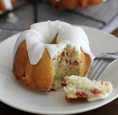 Mini Lemon Rhubarb Bundt Cakes
