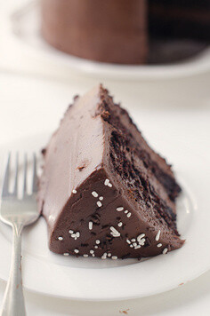 Dark Chocolate Cake with Malted Chocolate Frosting #赏味期限#