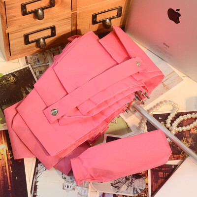 纯色超轻五折伞/防晒防紫外线伞/晴雨伞折叠太阳伞/素色遮阳伞