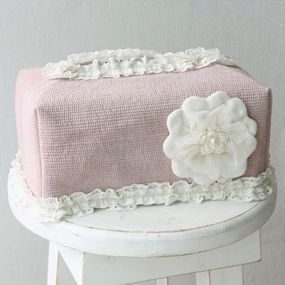 韩国进口 立体蕾丝木耳边纸巾套纸巾罩 抽纸纸巾套