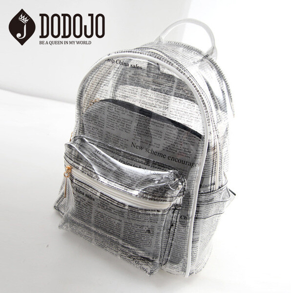 DODOJO包包2014新款韩版糖果色果冻包英文字母透明双肩包休闲背包