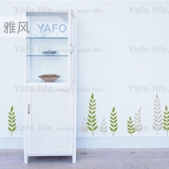 韩版雅风墙贴 tea tree wall stickers 宜家交换空间墙脚装饰贴纸