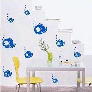 特价雅风墙贴 wall sticker 逗逗鱼泡泡鱼卫生间浴室玻璃瓷砖贴纸