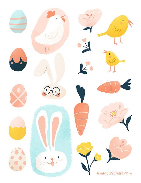 Easter Stickers by emma trithart, via Flickr