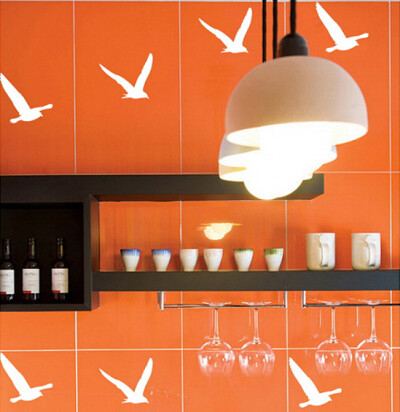 Flying Bird wall sticker 浪漫飞鸟冰箱橱柜衣柜门贴纸 雅风墙贴