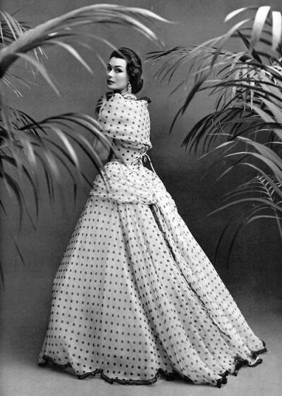 ~Anne Gunning in an organza dress by Pierre Balmain, photographed by Philippe Pottier, 1952~