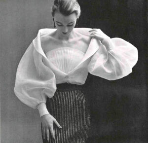 Hubert de Givenchy's white organdy blouse by Phiippe Pottier, 1952