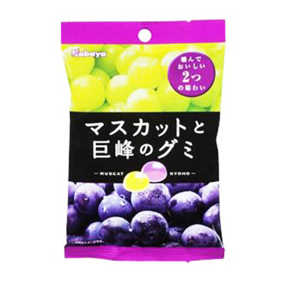 日本进口咔吧雅巨峰葡萄提子2味QQ橡皮糖果62g