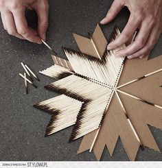 I want to try this but definitely not this shape. I'm thinking maybe just straight across and possibly with the matches alternating between being upside down and right side up...