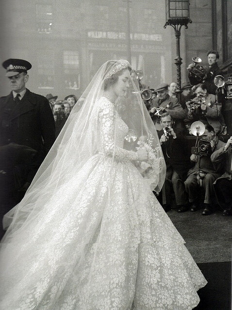 Jane O'Neil's wedding dress, 1953 Former model married the Earl of Dalkeith.