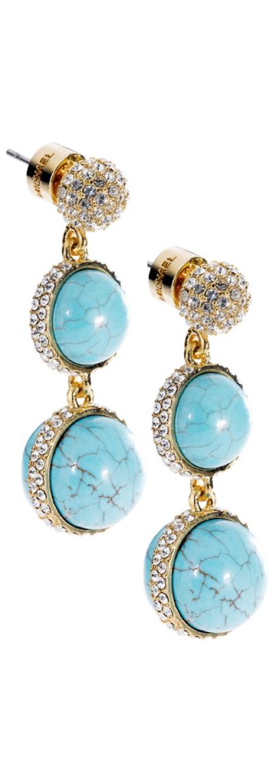 Michael Kors Turquoise Double Drop Earring with Pavel Detail