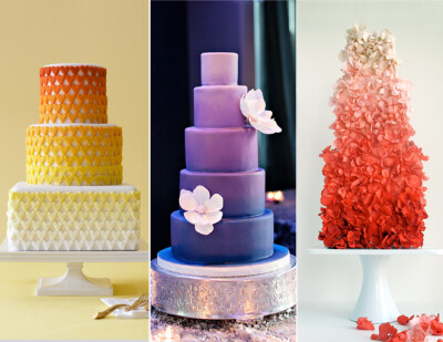 ombre, color, cakes