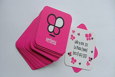 Verbena x-small die-cut business card