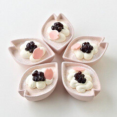 cherry mousse with azuki beans | japanese food | Pinterest