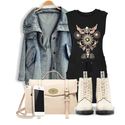 A fashion look from September 2013 featuring Dr. Martens ankle booties, Mulberry handbags and FingerPrint Jewellry tech accessories. Browse and shop related looks.