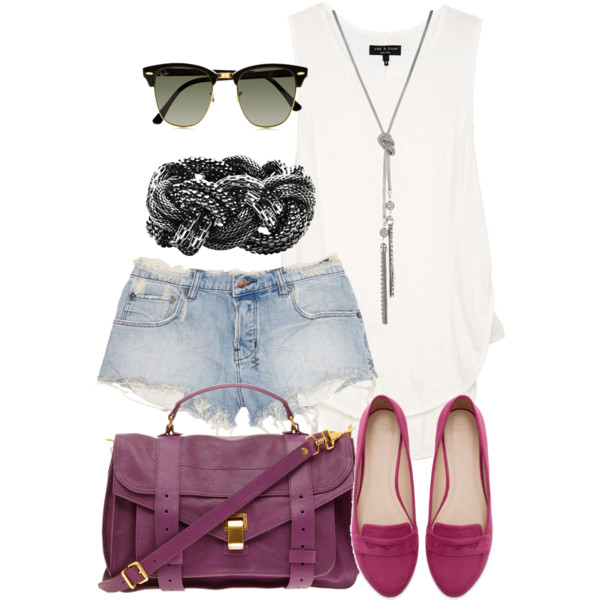 A fashion look from August 2013 featuring Rag &amp;amp; Bone tops, Ksubi shorts and Zara loafers. Browse and shop related looks.