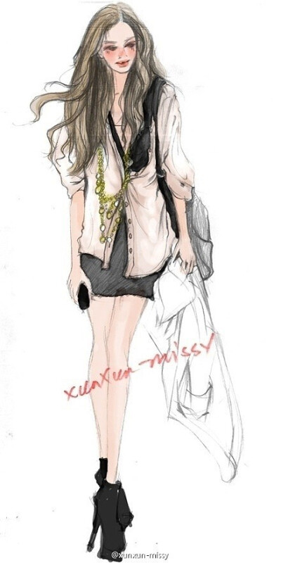 插画 手稿 还是街拍插图哈。