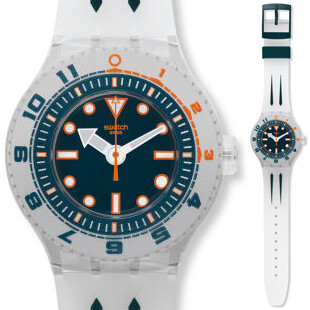 斯沃琪swatch潜水表休闲运动时装中性薄纱诱惑suuk402