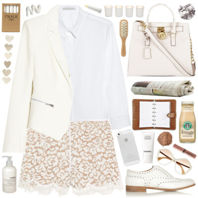 A fashion look from March 2014 featuring dVb Victoria Beckham blouses, Elizabeth and James jackets and Michael Kors shorts. Browse and shop related looks.