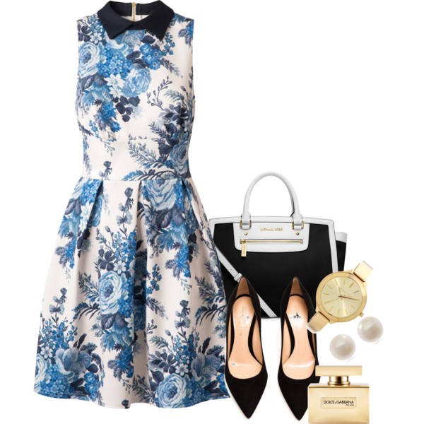 A fashion look from March 2014 featuring Closet dresses, Gianvito Rossi pumps and MICHAEL Michael Kors shoulder bags. Browse and shop related looks.