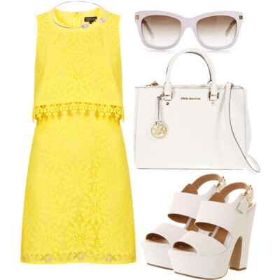 A fashion look from May 2014 featuring Topshop dresses, Office sandals and MICHAEL Michael Kors bags. Browse and shop related looks.