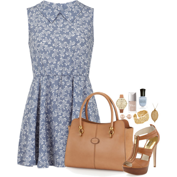 A fashion look from June 2014 featuring Dorothy Perkins dresses, MICHAEL Michael Kors sandals and Olivia Burton watches. Browse and shop related looks.