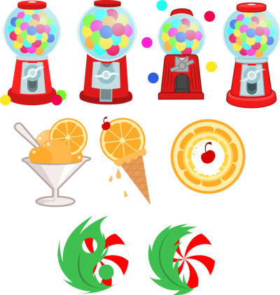 Gumball machine, Orange Sherbert, and Peppermint by Turbo740