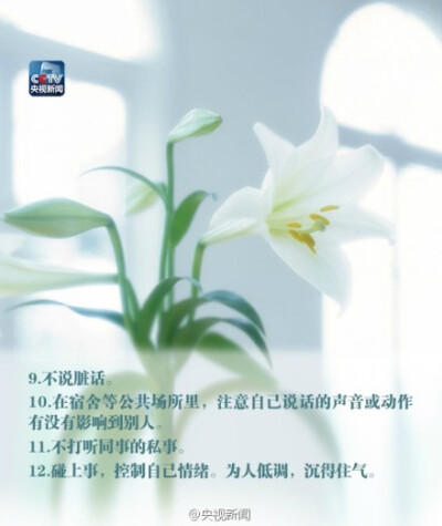 【33个体现教养的处事细节】说话时直视他人眼睛、吃饭不剩米粒、过马路时把女孩护在里侧、尊重别人的隐私、不说脏话、不乱动别人东西……你能做到多少？要想得到这个世界上最好的东西，先把最好的你交给这个世界。