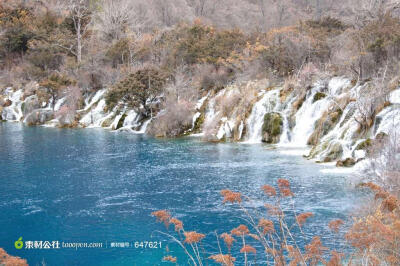 四川九寨沟湖泊冬景素材高清图片素材