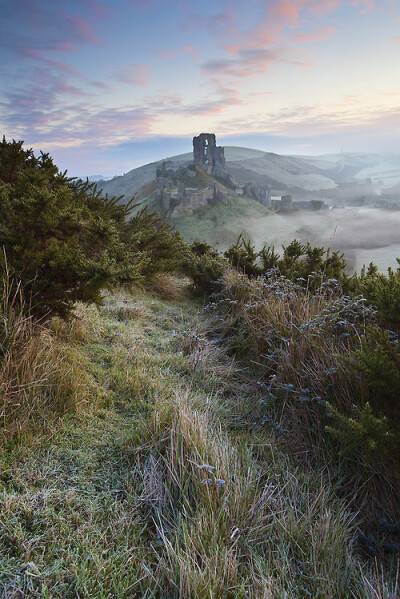 Corfe-Castle,-England 科夫堡，英格兰