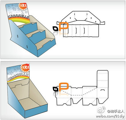 包装盒的折法，有兴趣的童鞋可以试一试啊~（转自网络）
