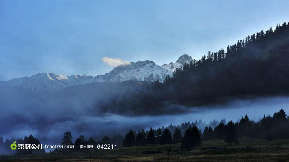 西藏鲁朗森林山脉风景高清摄影图片素材