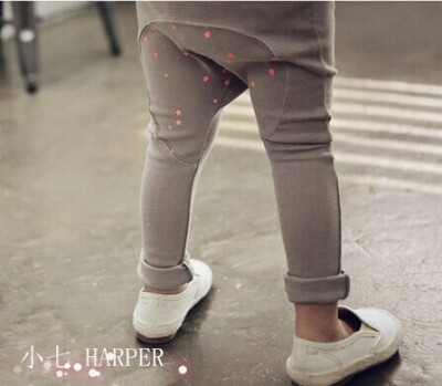 HARPER2014秋款简 韩国童装 Strawberry coral 儿童星星休闲裤
