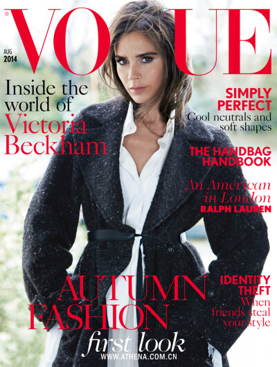 Cover Story: Victoria Beckham by Patrick Demarchelier for British Vogue August 2014