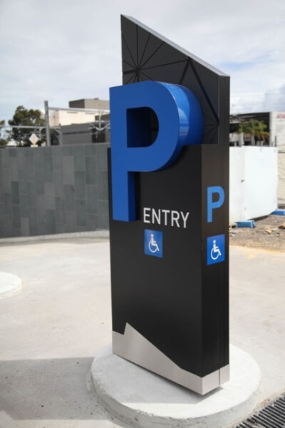 Perth Arena Direction sign programme designed by Sam Morel Design &amp;amp; Robert Luxford Vivid Communication.