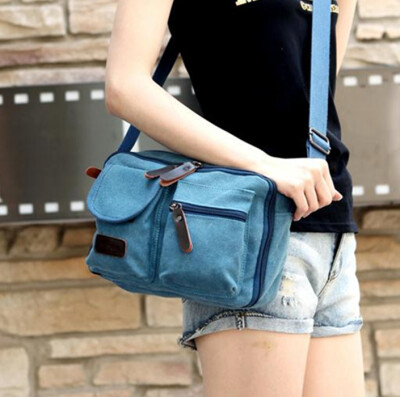 时尚韩版潮女包休闲包单肩斜跨包多功能纯棉加厚实用帆布包包