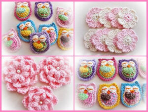 Flowers and Owls  These 3 beautiful Crochet by wonderfulhands, $9.00