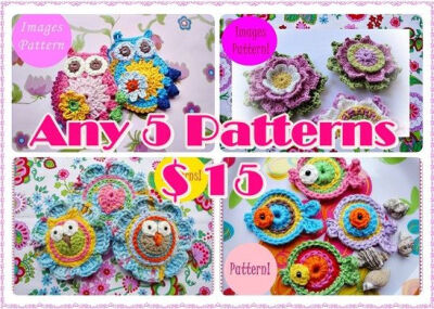 Pick 5 Crochet Patterns by wonderfulhands on Etsy, $15.00