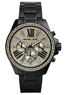 Lynn D★ Michael Kors Wren Black IP 新款全钻表盘酷感手表