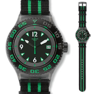 斯沃琪swatch手表夏日潜水系列深海海龟suum400