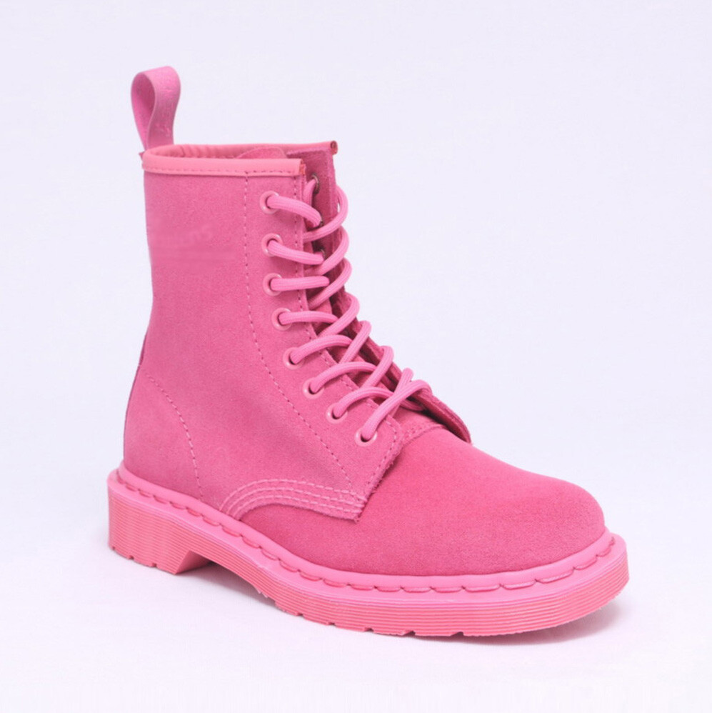 北京马丁靴团购1460 8孔翻毛软皮全粉粉色高帮女靴短靴马丁靴