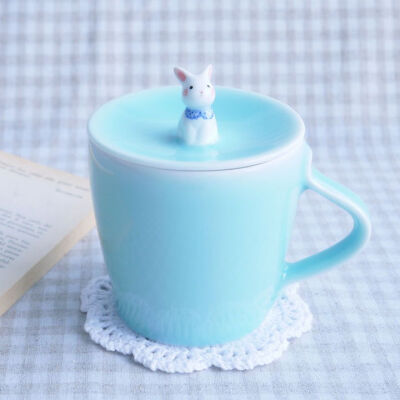 三浅陶瓷原创彼得番兔子花茶杯咖啡杯子萌物创意礼品生日礼物
