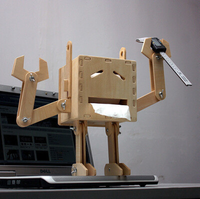 GeekCook创意杂货DIY 囧的表情 机器人纸巾盒