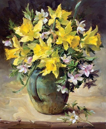 每一朵花，自有它盛开的季节。不急，不慌。静静等待。丨来自画家Anne Cotterill。