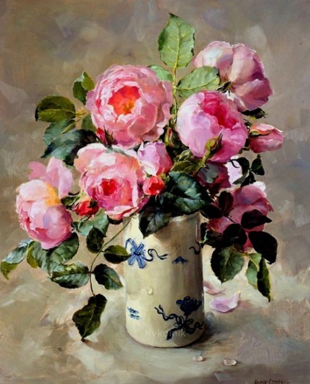 每一朵花，自有它盛开的季节。不急，不慌。静静等待。丨来自画家Anne Cotterill。