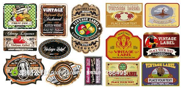 欧式怀旧label矢量素材